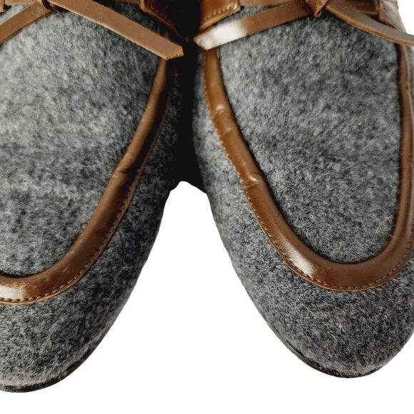 J. Crew Academy Flats Flannel Loafers Gray 9.5 - Picture 5 of 8